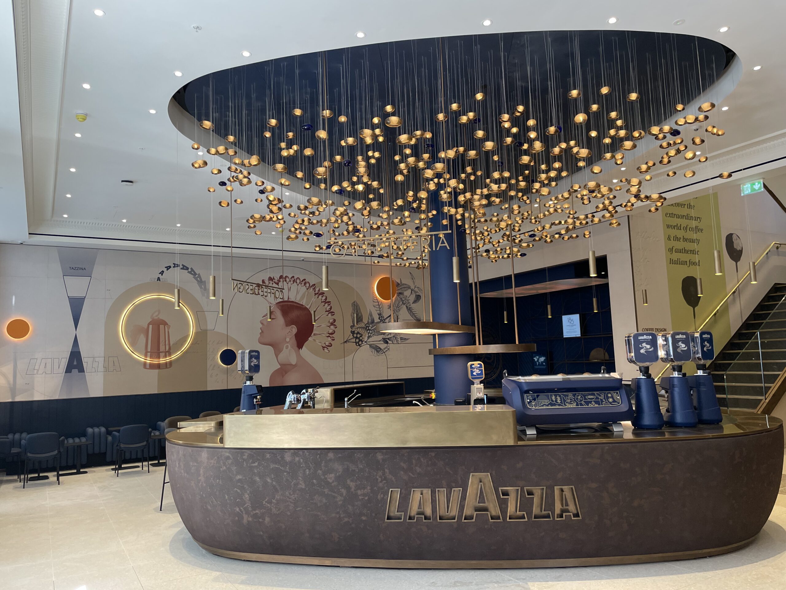 interior of Lavazza flagship store shop fit
