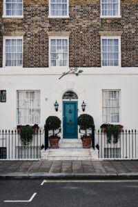 Front elevation of mews property following full renovation