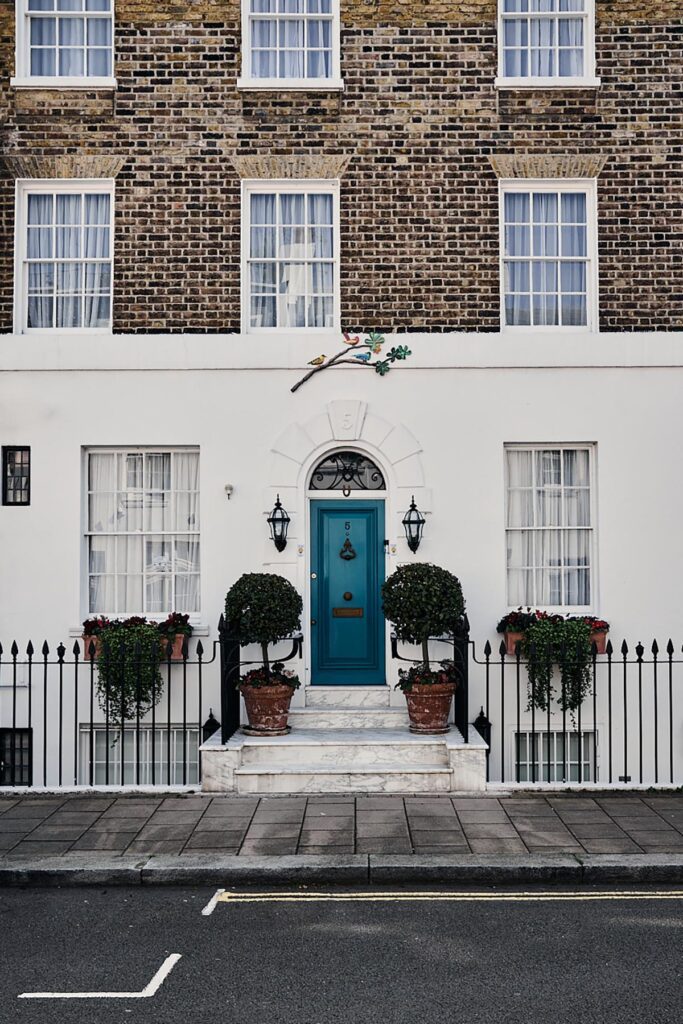 Front elevation of mews property following full renovation