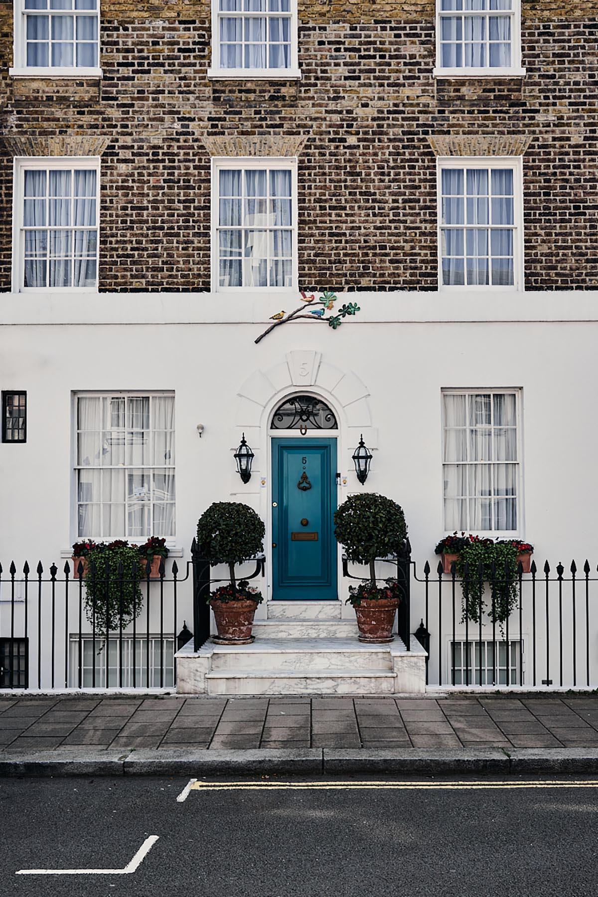 Front elevation of mews property following full renovation
