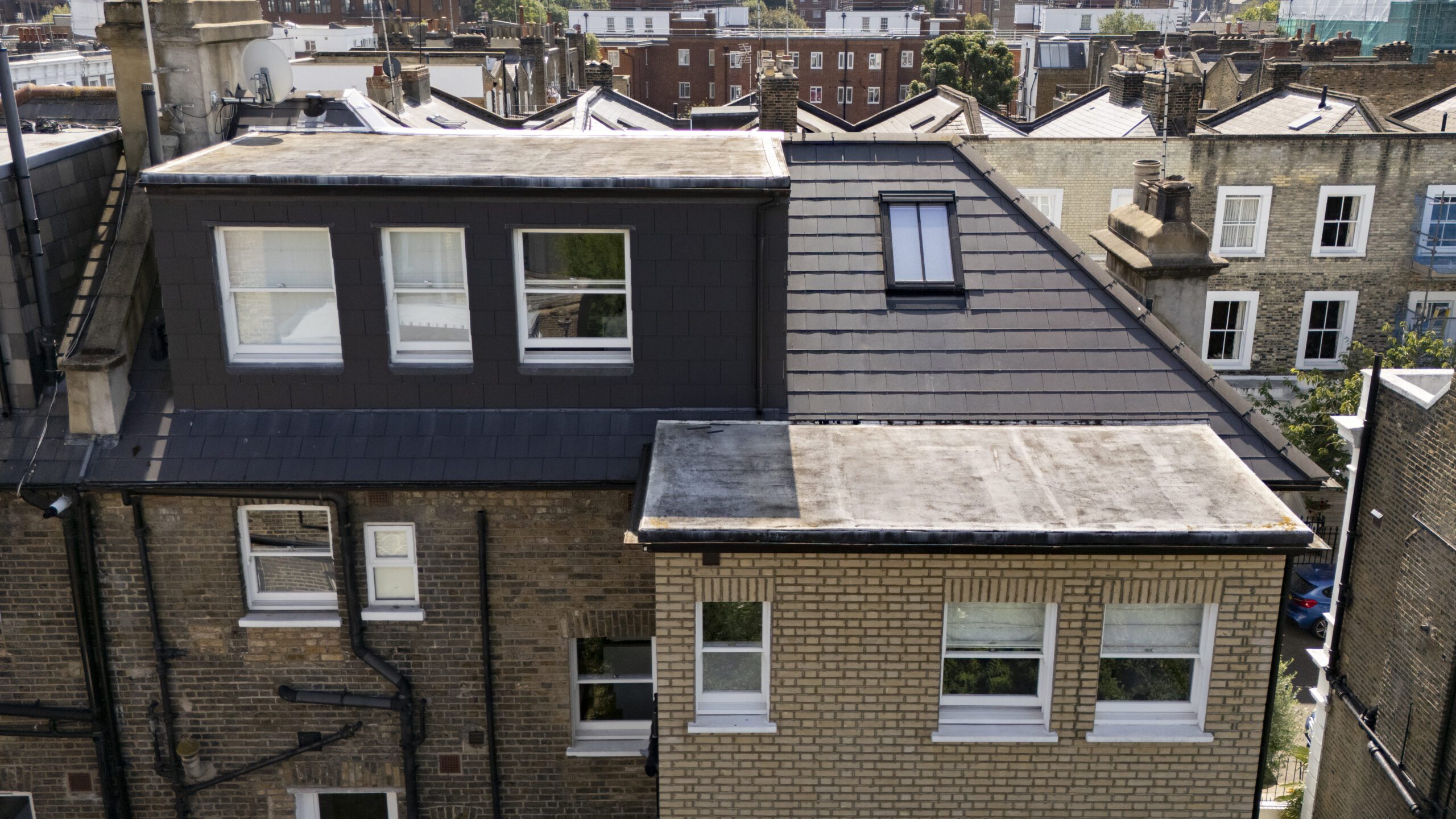 Modern loft conversion in London townhouse with natural light